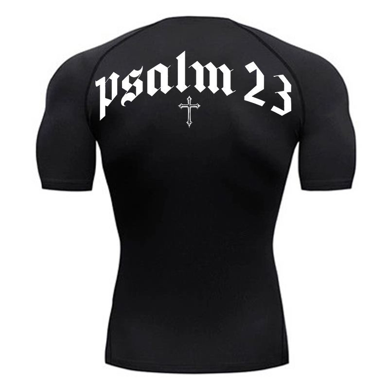 Psalm 23 Cross Print Compressi - Base Layer Top recension och pris